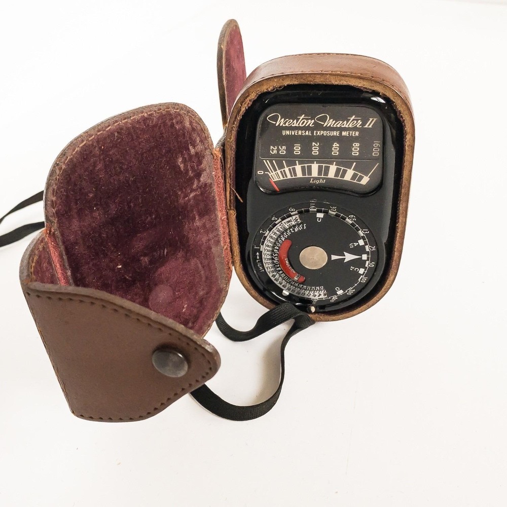 Weston Master II Exposure Meter Unisex OS Brown Model 735 Vintage Leather Case
